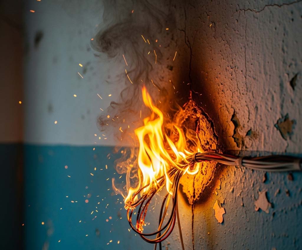 Building fire due to wiringjpg