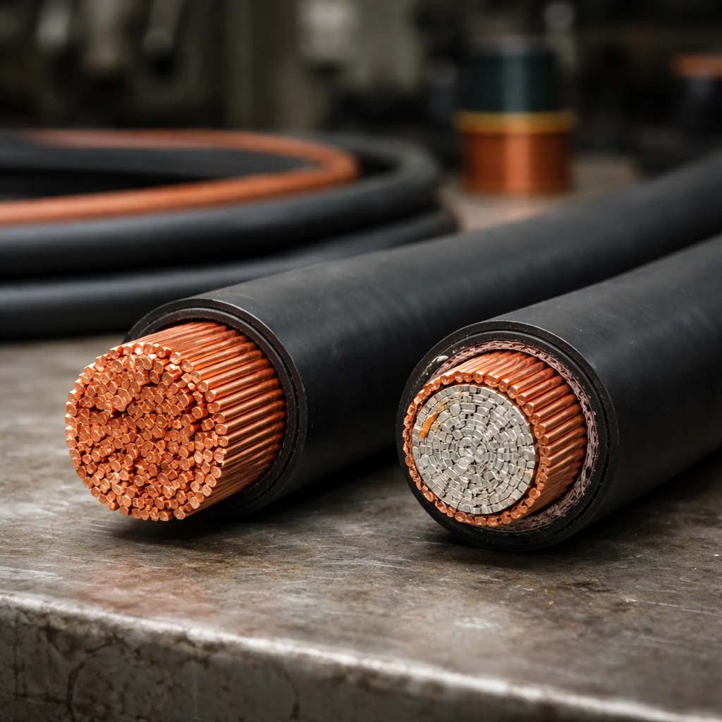 pure copper vs alloy cable weight comparison